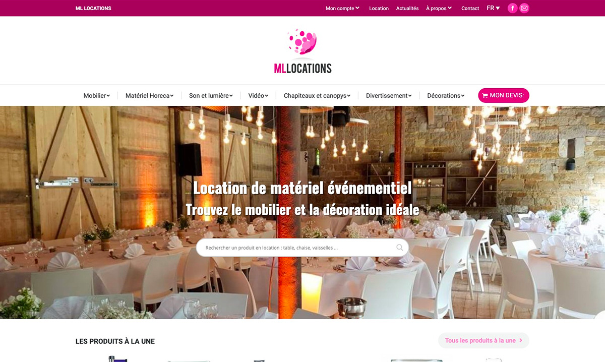 Site web de ML Location créé par l'agence digitale Poush