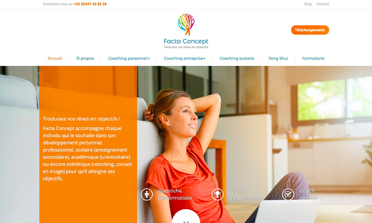 Site internet de Facta Concept réalisé par l'agence digitale Poush