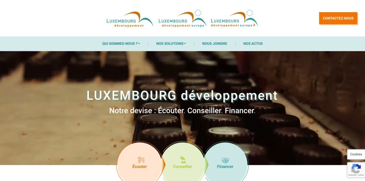 Page d'accueil du site web de Luxembourg Développement