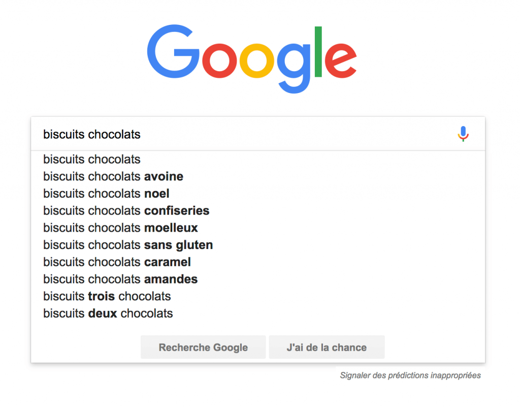Google suggestion