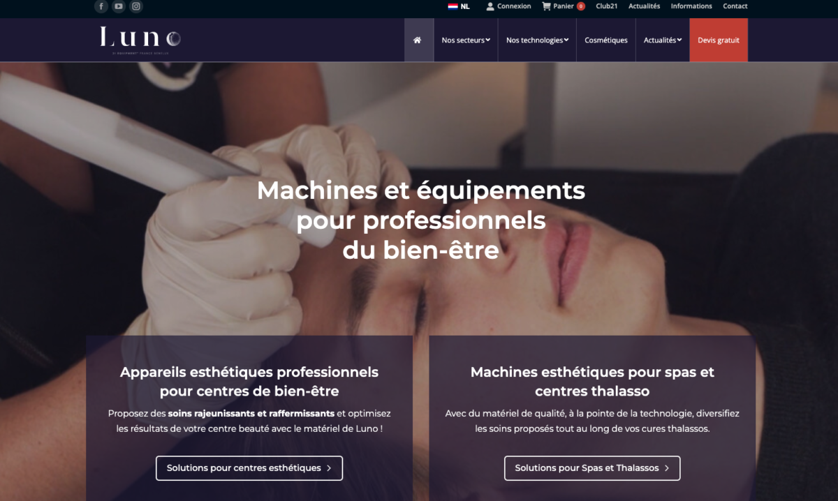 page d'accueil du site de luno