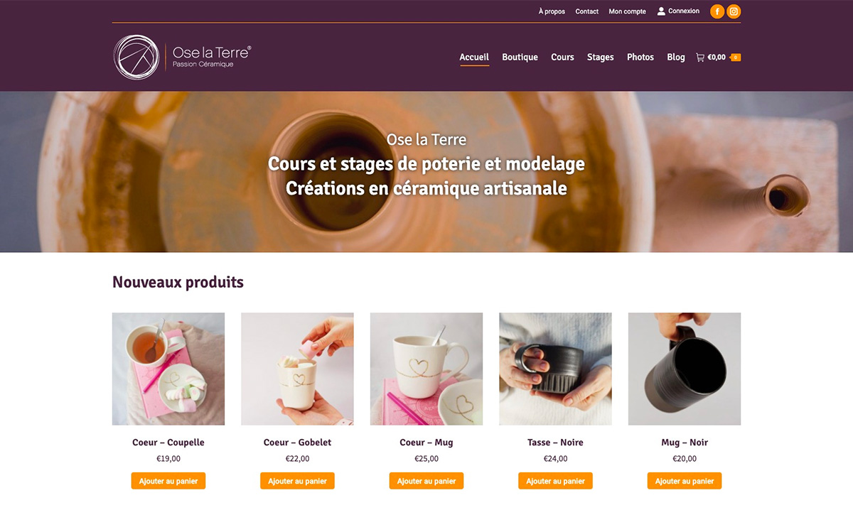 Site e-commerce de Ose la Terre créé par l'agence SEO Poush