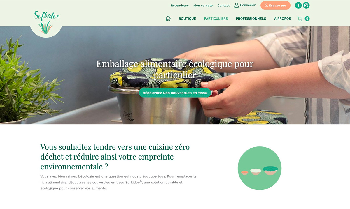 Site e-commerce de Sofkidoe créé par l'agence digitale Poush
