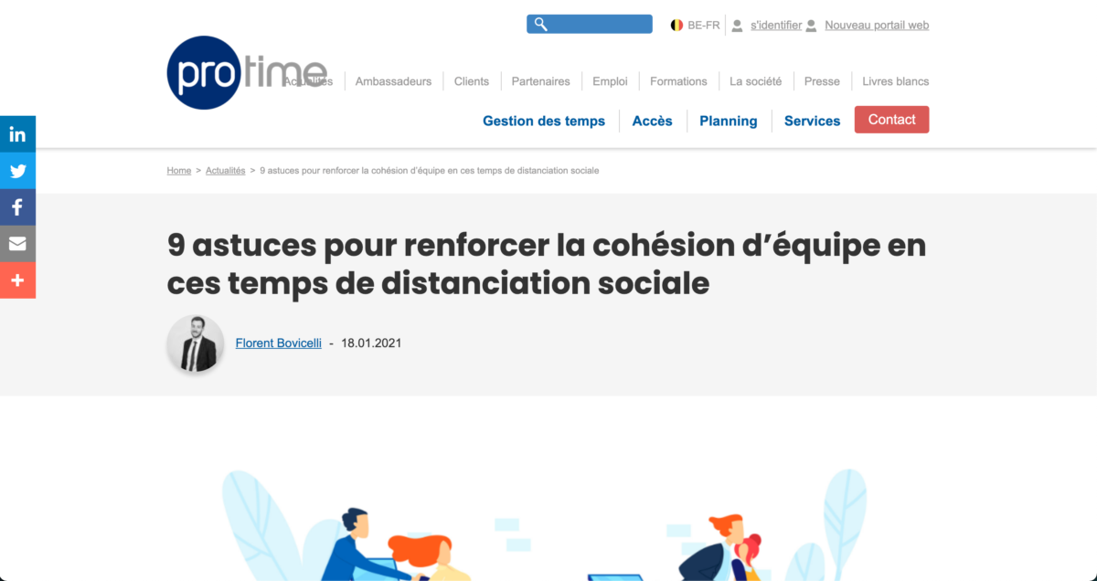 Article de blog de Protime rédigé avec l'agence Poush