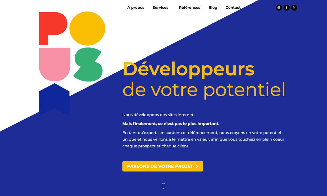 Le nouveau site internet de l'agence web marketing Poush