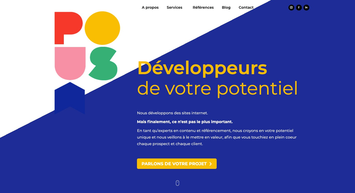 Le nouveau site internet de l'agence web marketing Poush