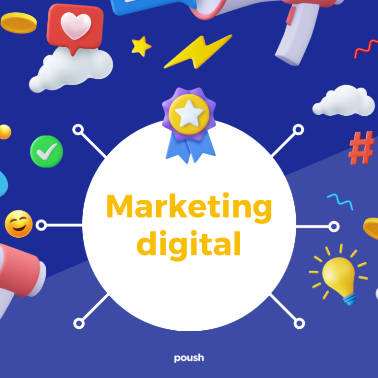 Icônes 3D autour du marketing digital