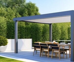 pergola-pour-jardin Une pergola qui abrite une terrasse moderne