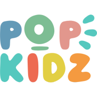 Le logo coloré de la marque Pop Kidz