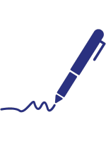 pictogramme d'un crayon qui rédige du contenu