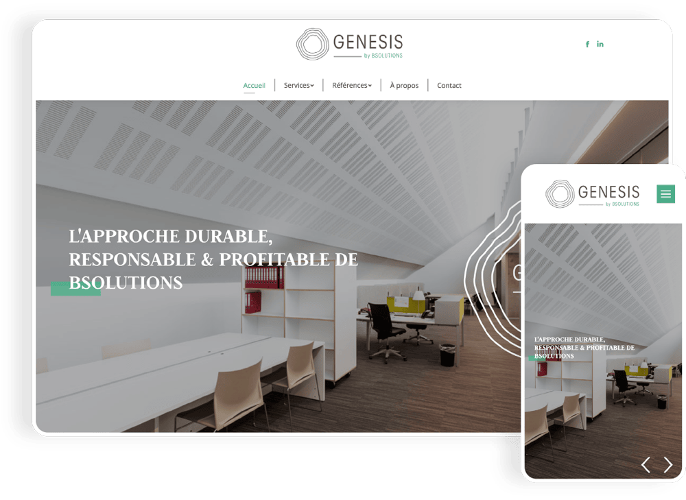 Apercu du site web de Genesis, réalisé par l'agence Poush