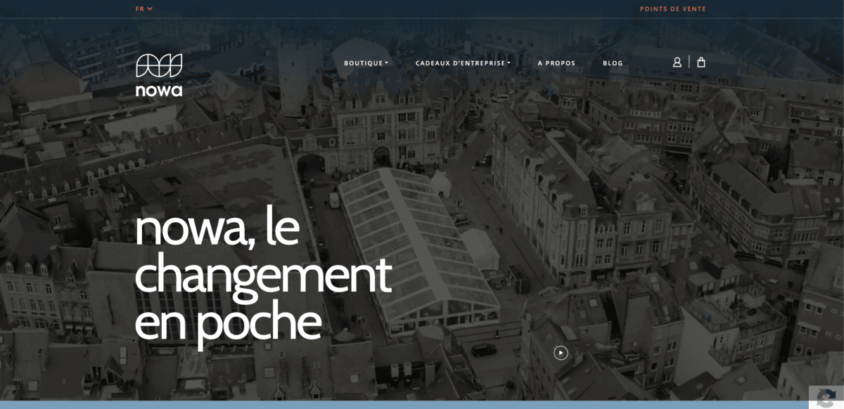 Apercu du site web de nowa, réalisé par l'agence Poush