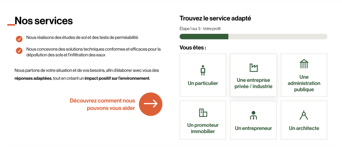 Page accueil trouver le service adapté aux besoins