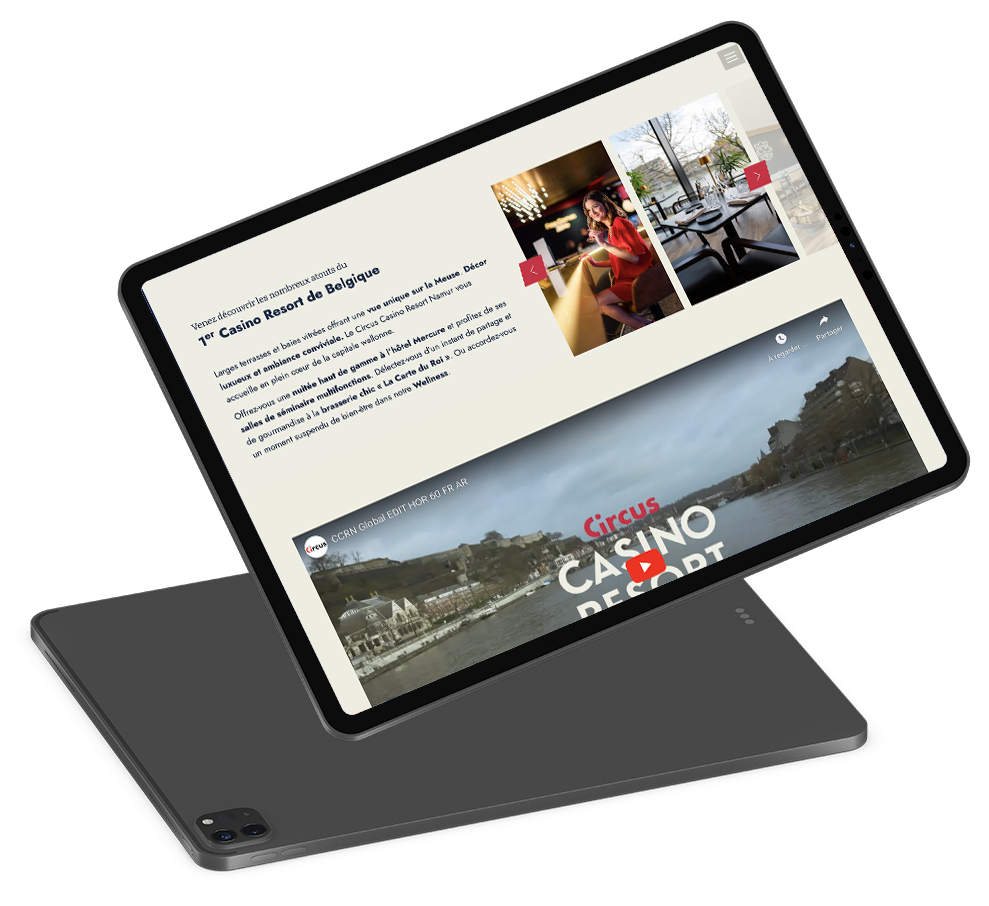 Site web Circus Casino Resort Namur iPad