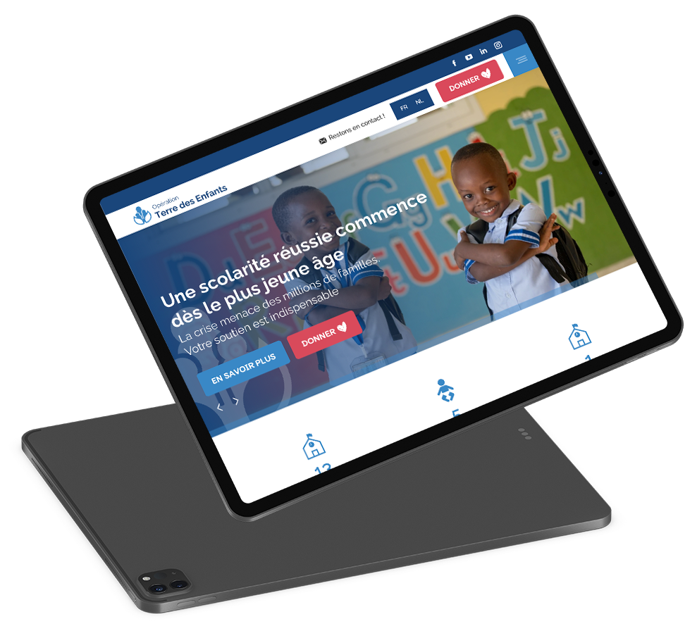 Site web Opération Terre Des Enfants iPad