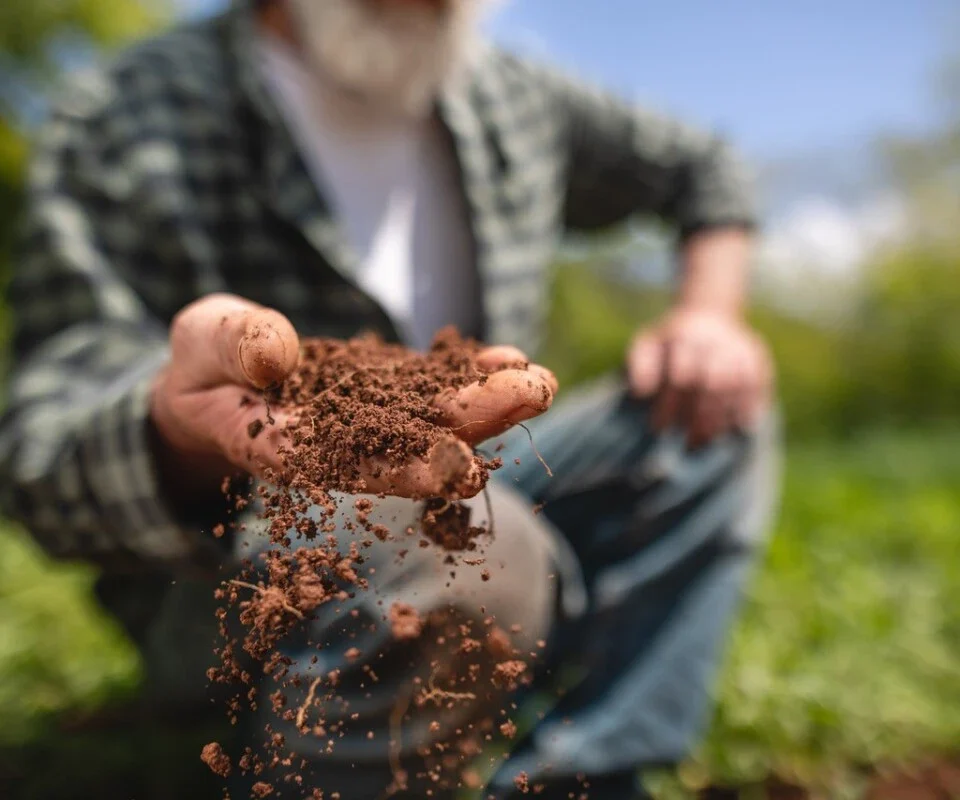 good Soil stratégie gestion environnement Bruxelles Un homme tient de la terre dans sa main
