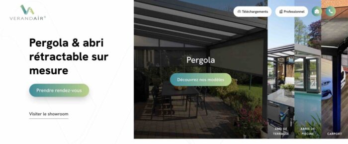 Nouvelle page d'accueil de Verandair